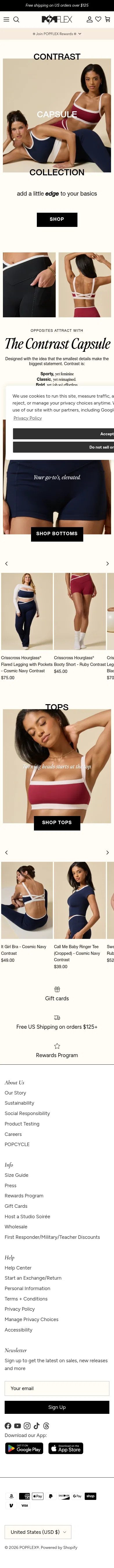 popflexactive.com/pages/contrast-capsule on mobile, full screenshot