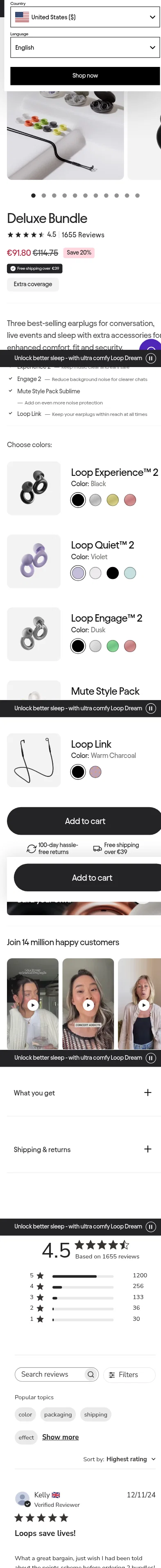 loopearplugs.com/products/deluxe-bundle on mobile