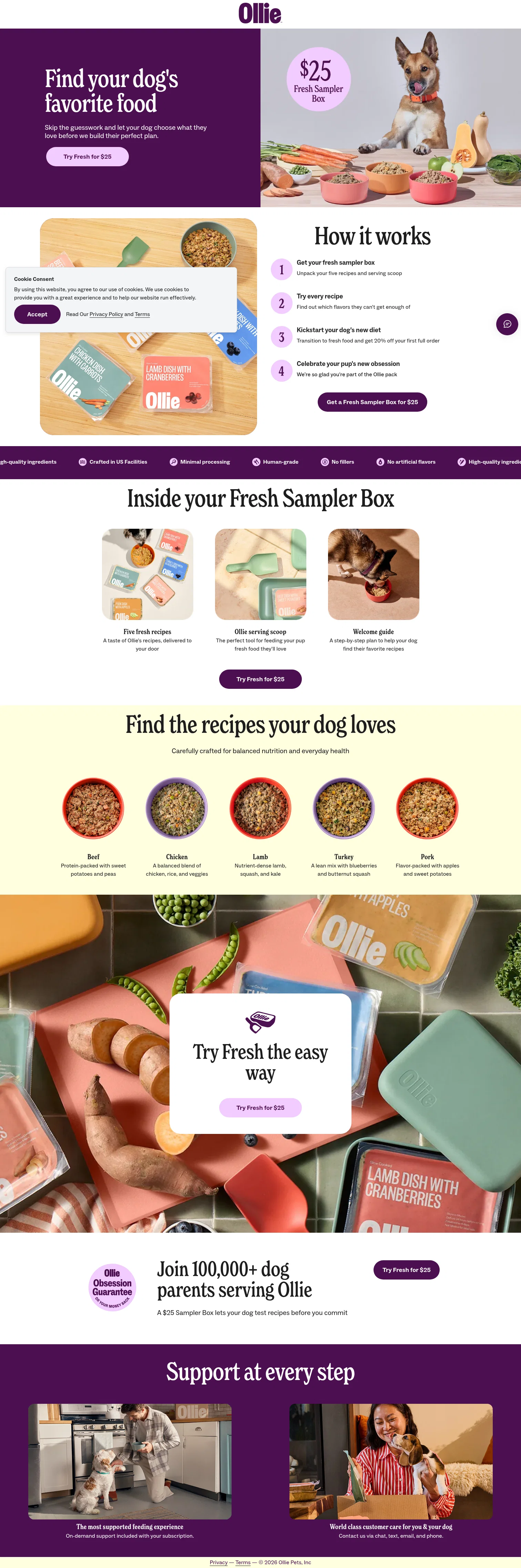ollie.com/sampler on desktop