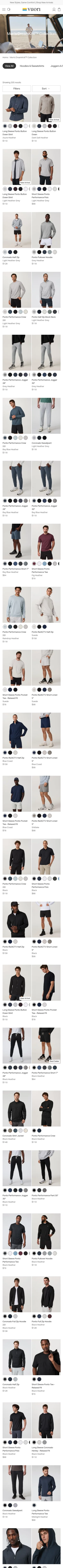 vuoriclothing.com/collections/mens-dreamknit-collection on mobile, full screenshot