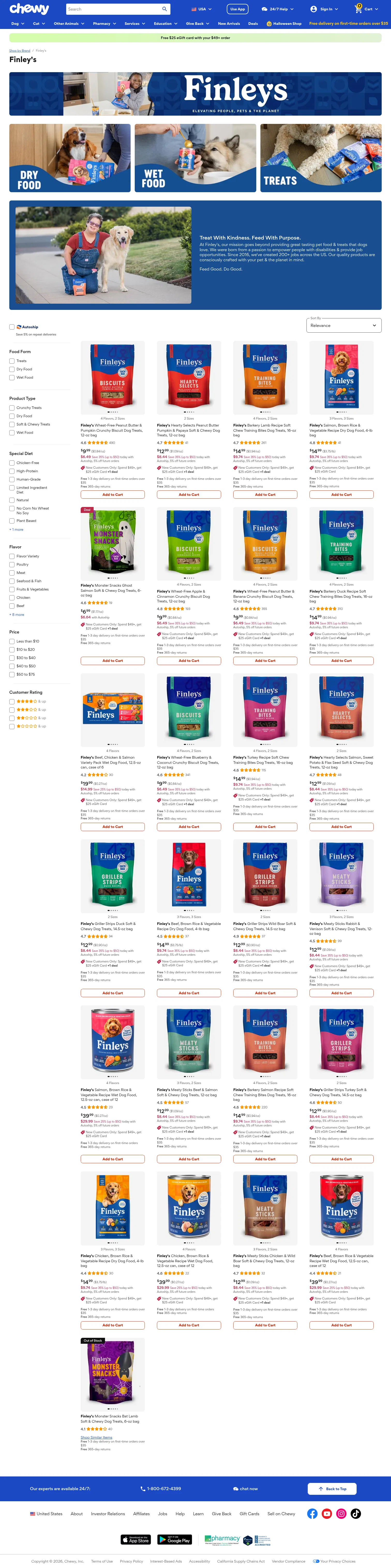 chewy.com/brands/finleys-3930430 on desktop, full screenshot