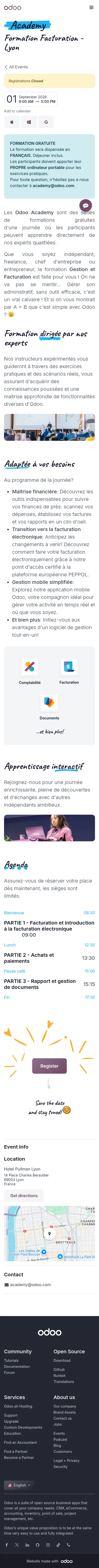odoo.com/event/formation-facturation-lyon-11776/register on mobile, full screenshot