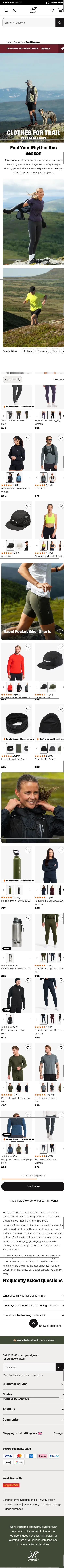 revolutionrace.co.uk/activities/trail-running on mobile, full screenshot