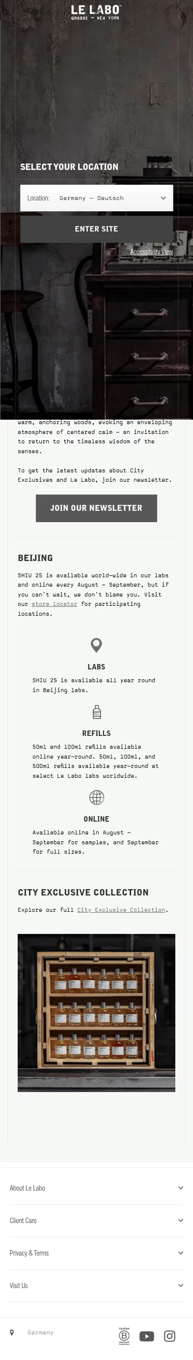 lelabofragrances.com/about-shiu-25 on mobile, full screenshot