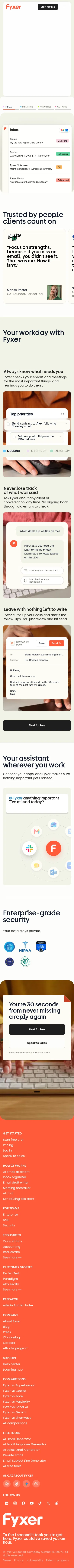fyxer.com on mobile, full screenshot