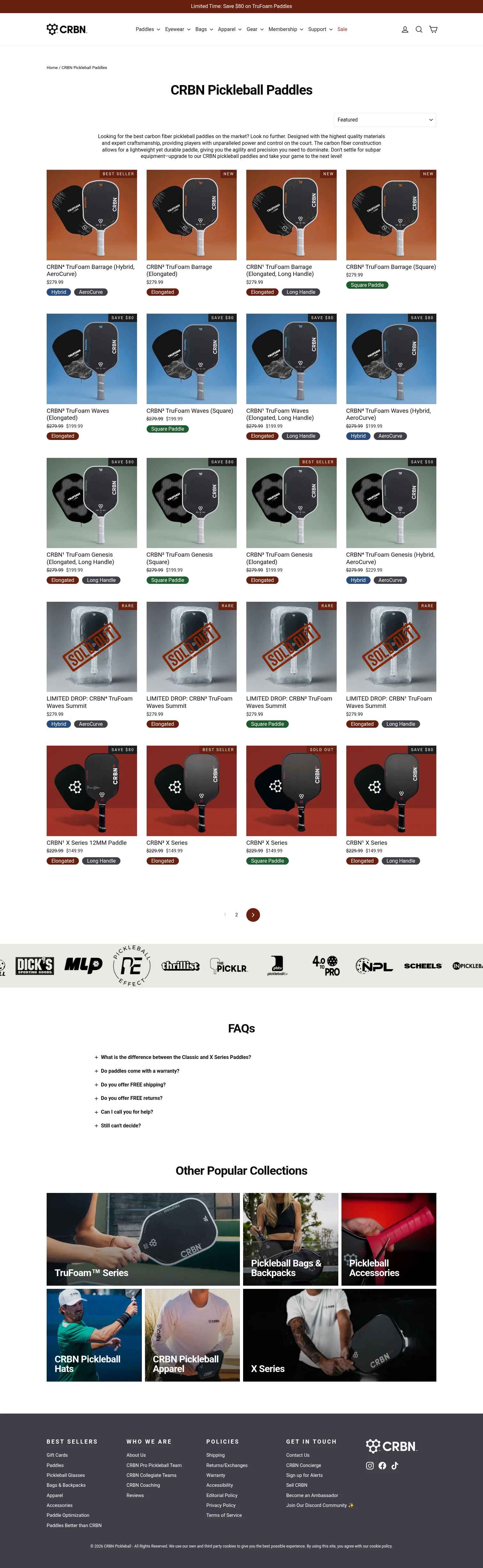 CRBN Pickleball landing page