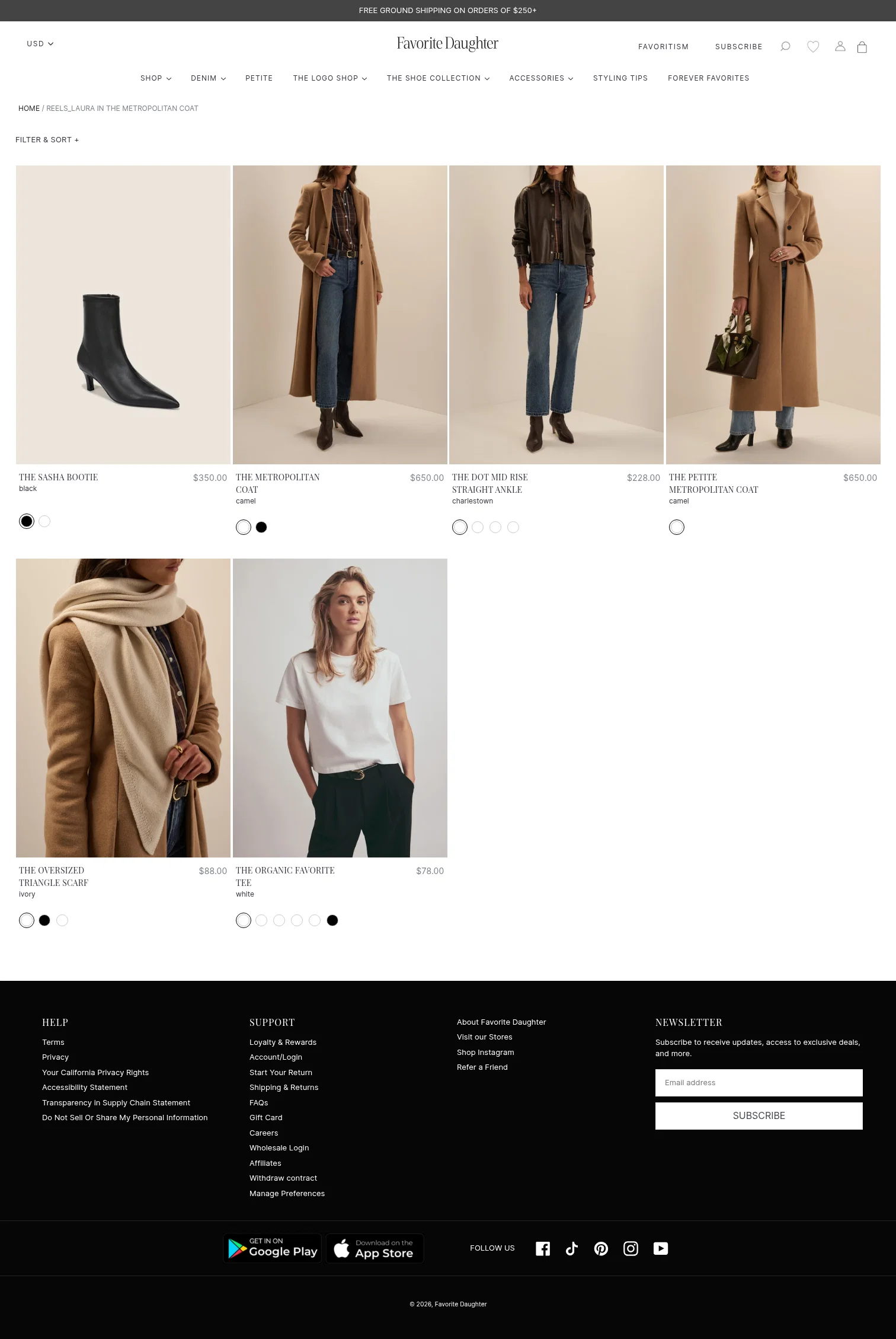 Favorite Daughter landing page
