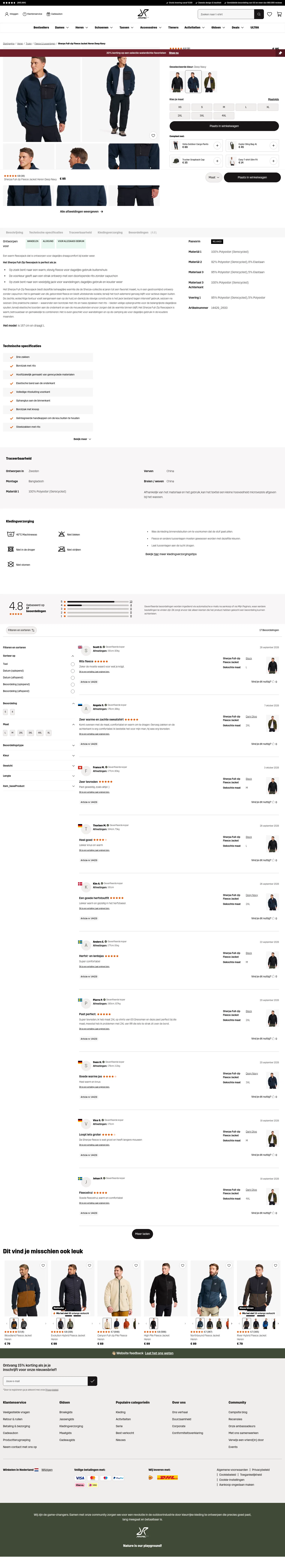revolutionrace.nl/heren/truien/fleece/sherpa-full-zip-fleece-jacket-men on desktop, full screenshot