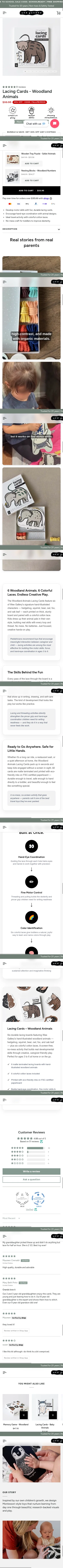 weegallery.com/products/lacing-cards-woodland-animals on mobile