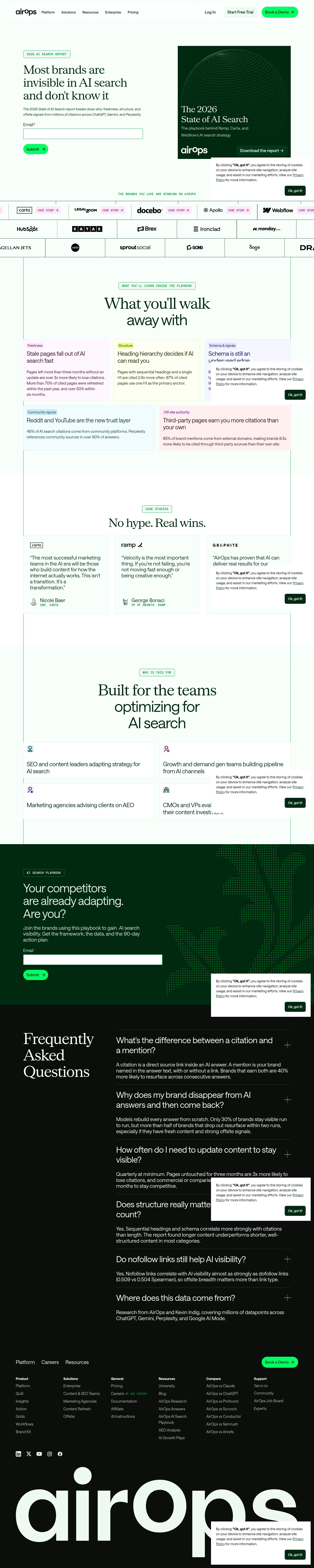 airops.com/lp/the-state-of-aeo-report on desktop, full screenshot