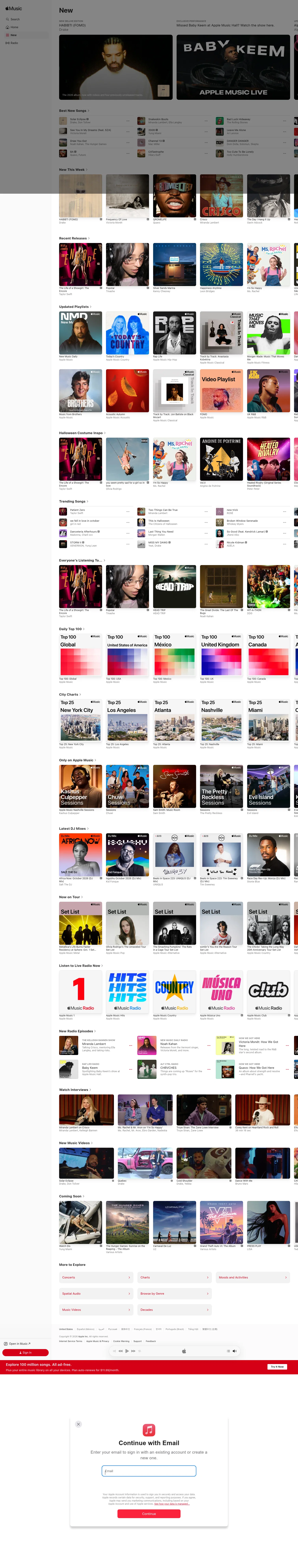 Apple landing page
