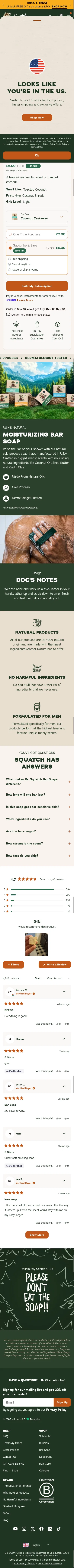 intl.drsquatch.com/products/coconut-castaway on mobile, full screenshot
