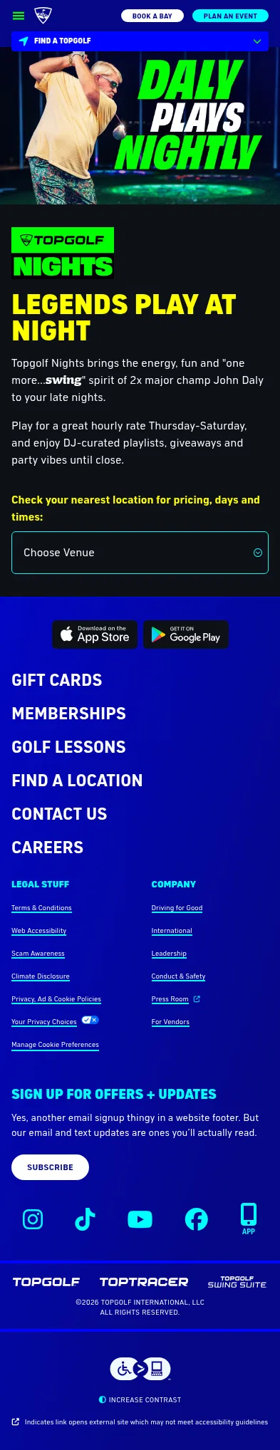 topgolf.com/us/promo/nights on mobile, full screenshot