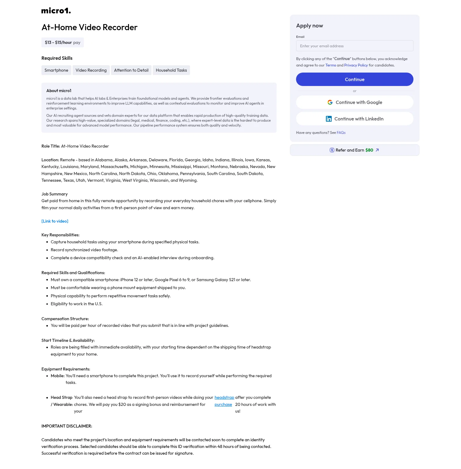 micro1 landing page