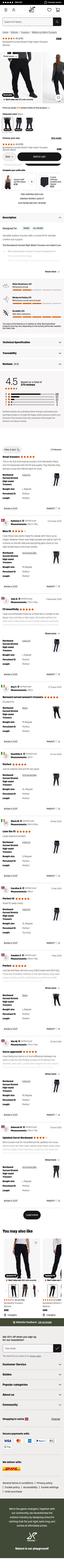 revolutionrace.eu/women/trousers/walking-hiking-trousers/nordwand-curved-stretch-high-waist-pants-women on mobile, full screenshot