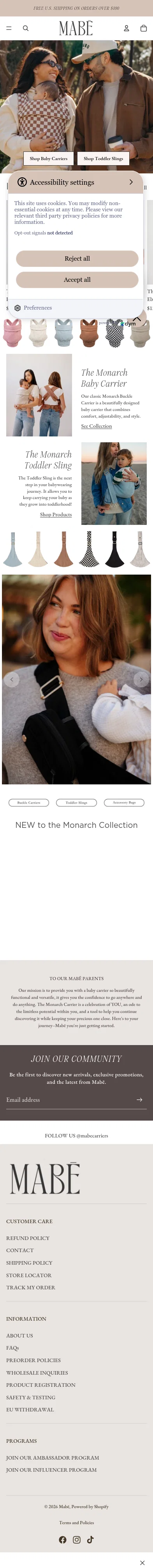 mabeproducts.com on mobile