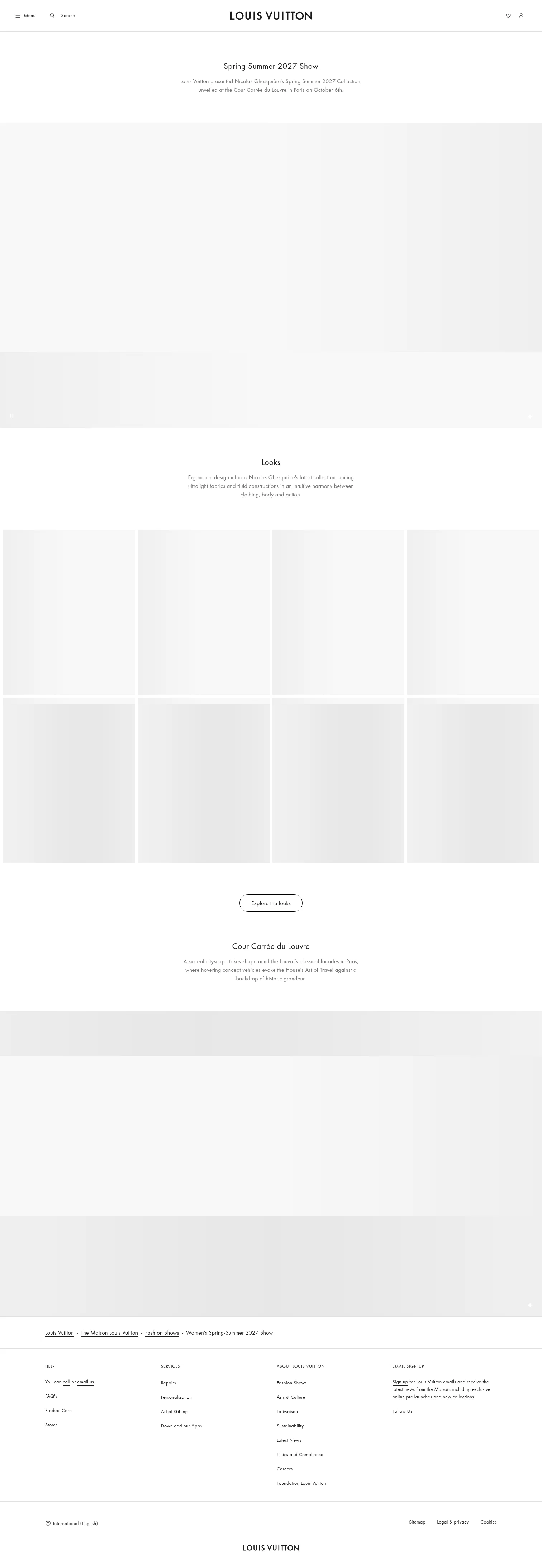 Louis Vuitton landing page