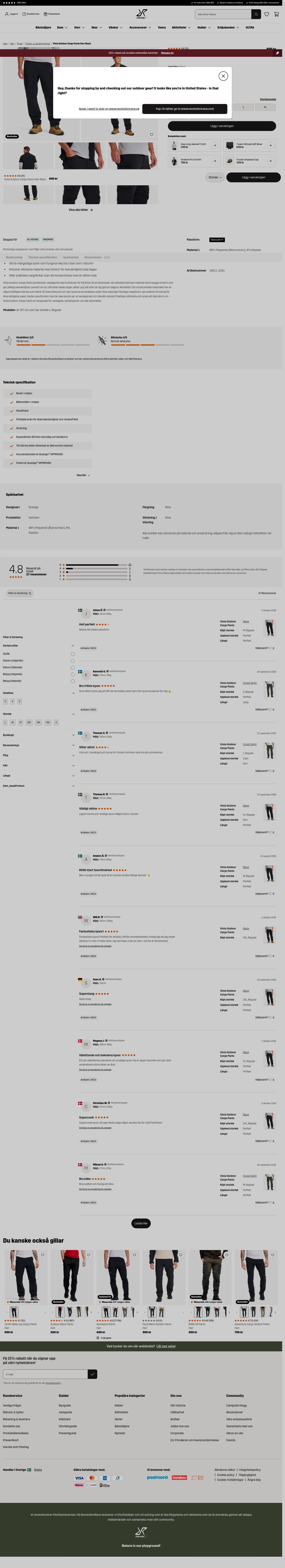 revolutionrace.se/herr/byxor/frilufts-vandringsbyxor/vista-outdoor-cargo-pants-men on desktop, full screenshot