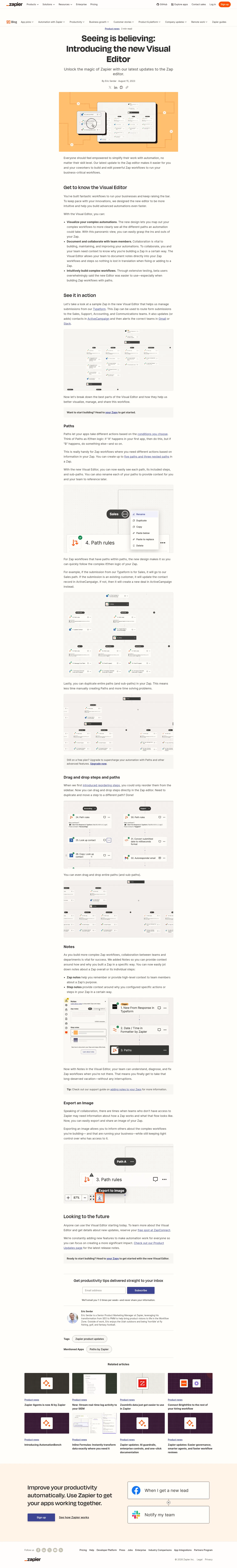 zapier.com/blog/introducing-visual-editor on desktop, full screenshot