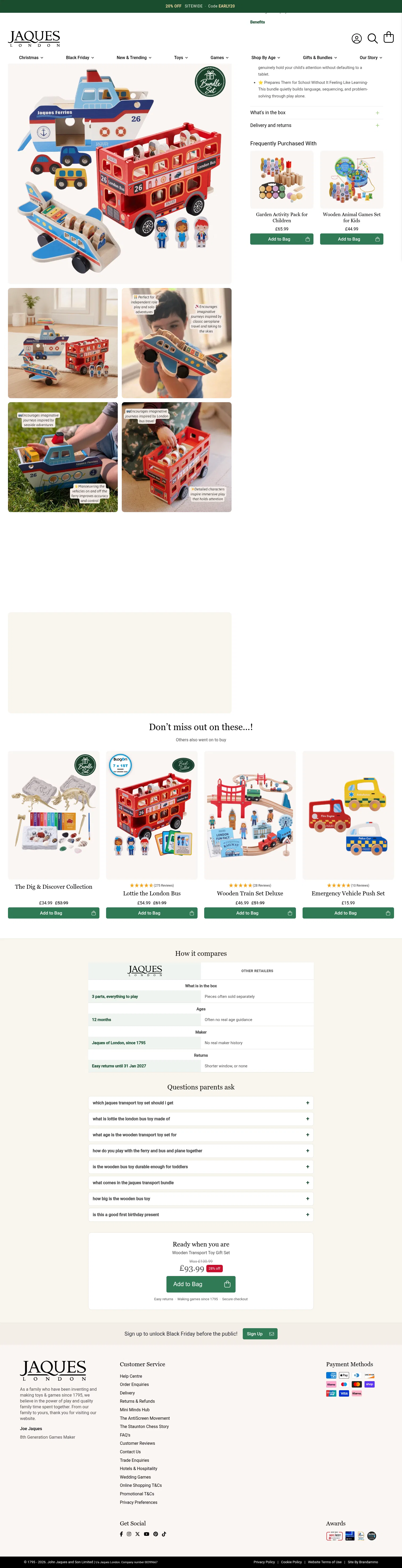 jaqueslondon.co.uk/products/transport-bundle on desktop, full screenshot