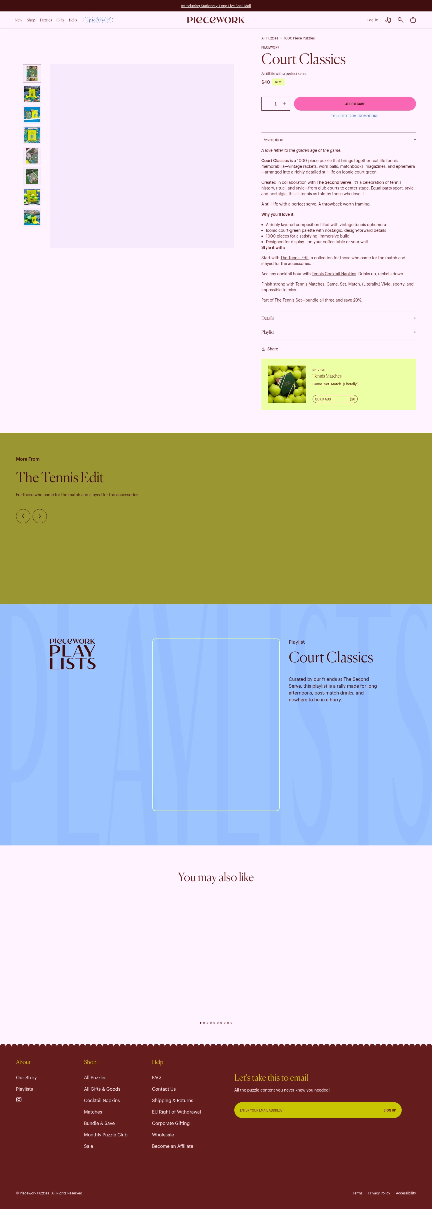 Piecework Puzzles landing page
