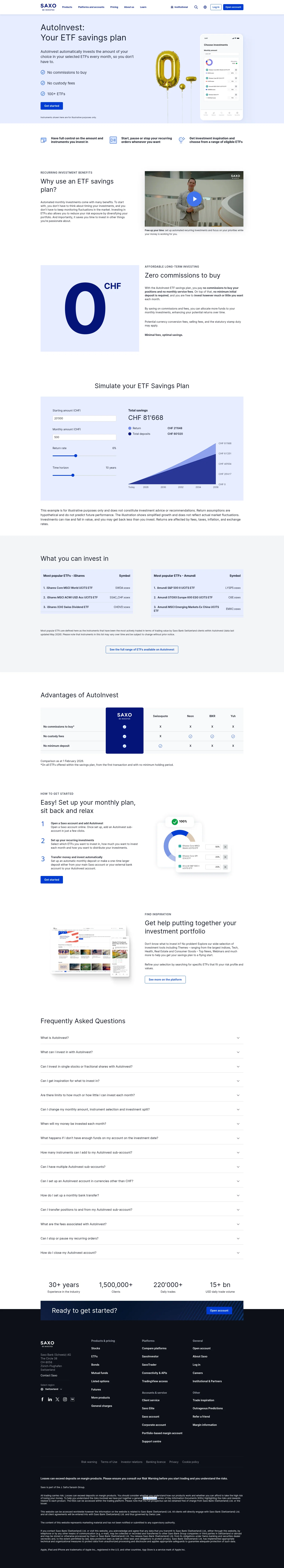 Saxo Bank landing page