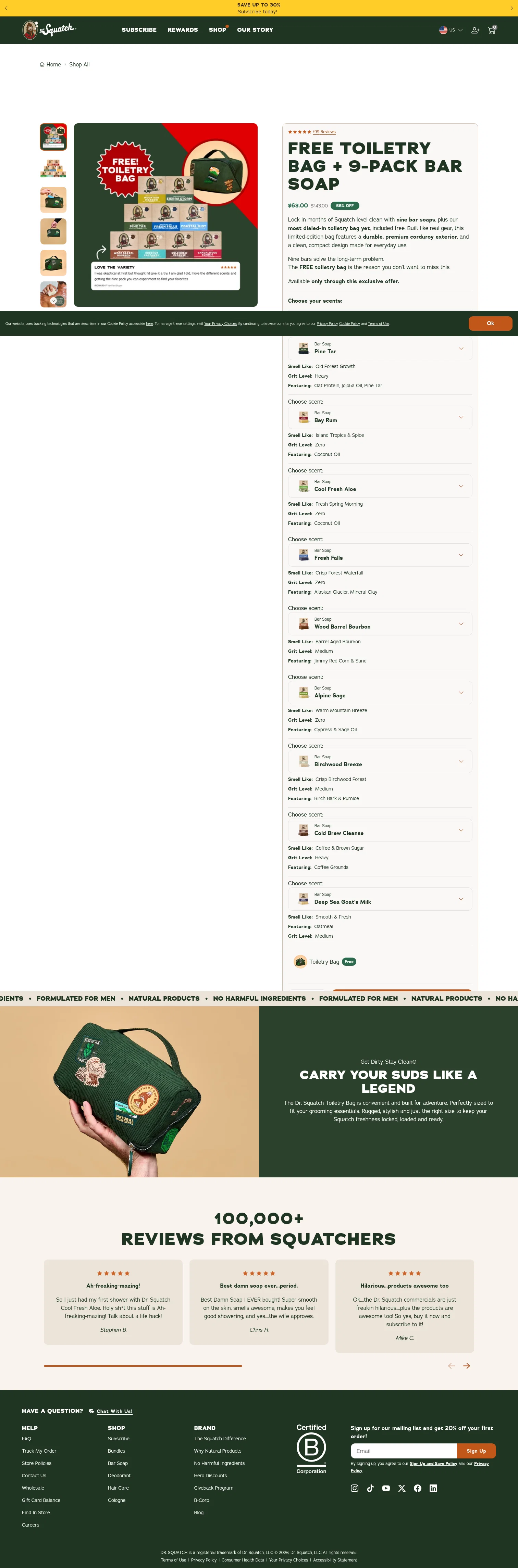 Dr. Squatch landing page
