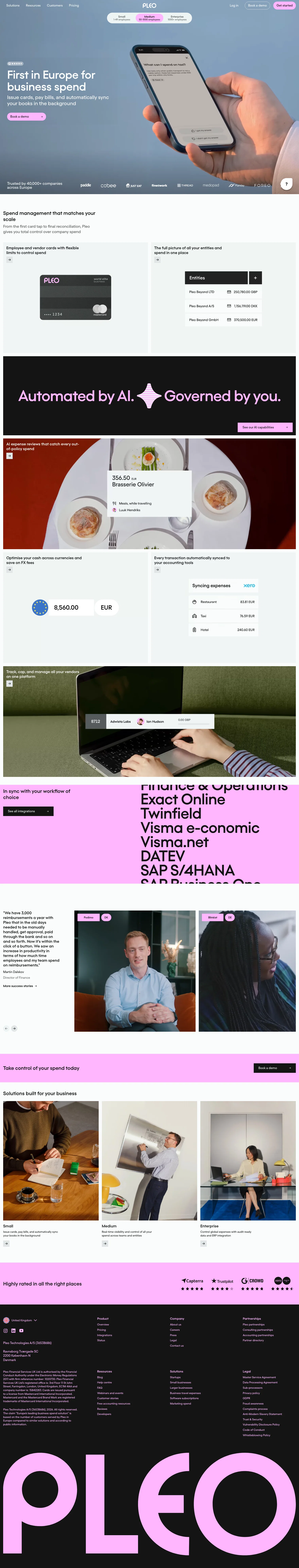 Pleo landing page