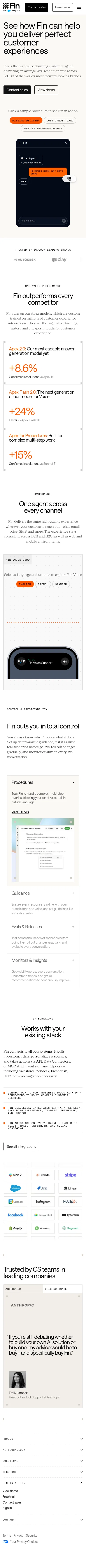 fin.ai/built/for-support on mobile