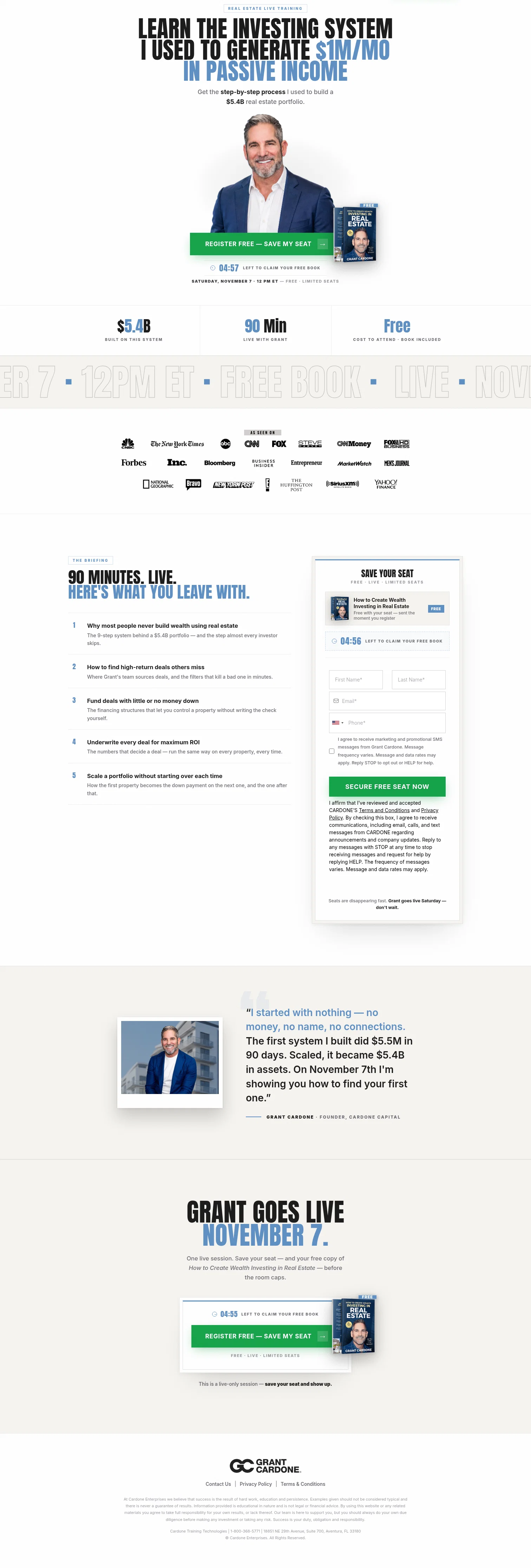 Grant Cardone landing page