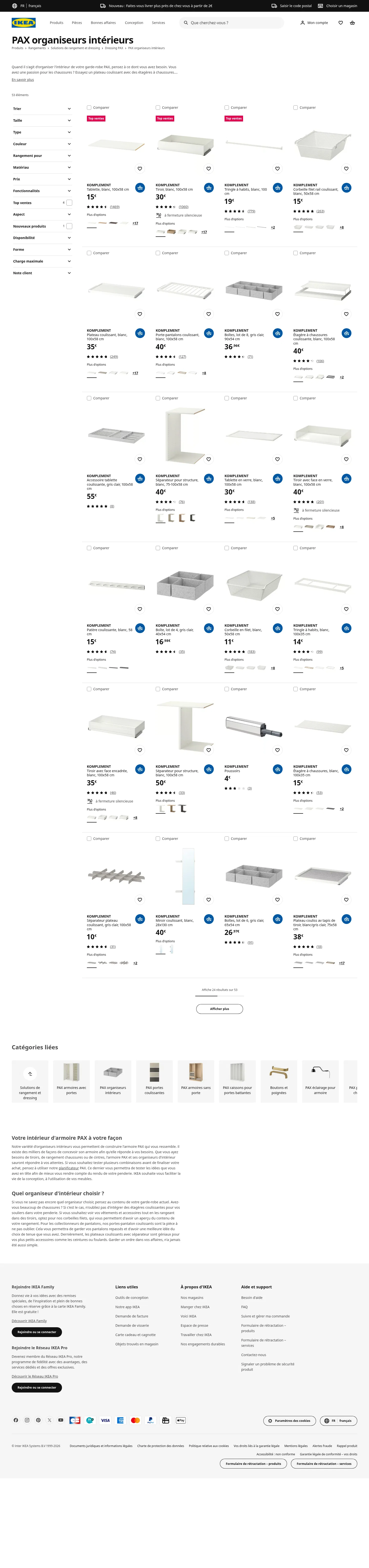 ikea.com/fr/fr/cat/pax-organiseurs-interieurs-19113 on desktop, full screenshot