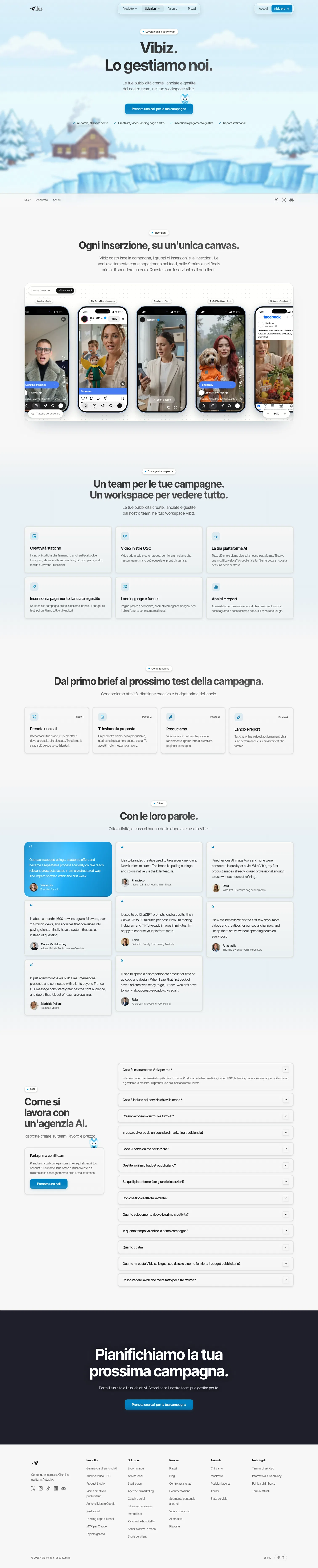 vibiz.ai/it/ai-marketing-agency on desktop, full screenshot