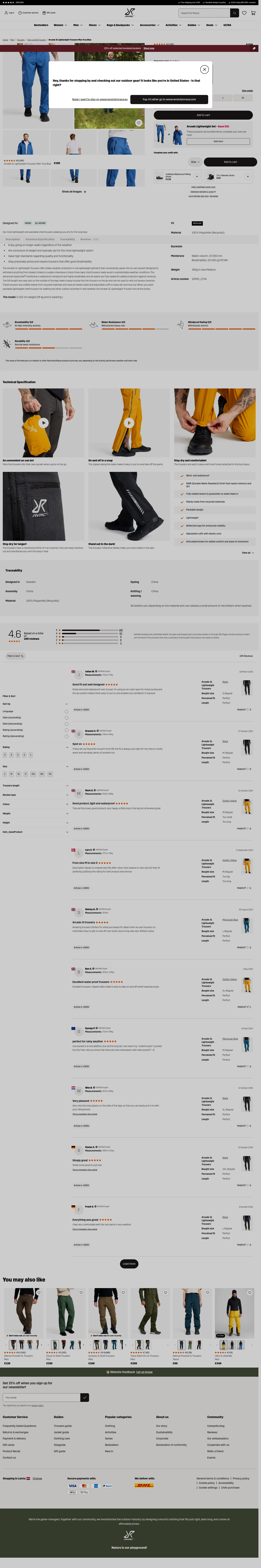 revolutionrace.eu/men/trousers/shell-trousers/arcade-3l-lightweight-pants-men on desktop