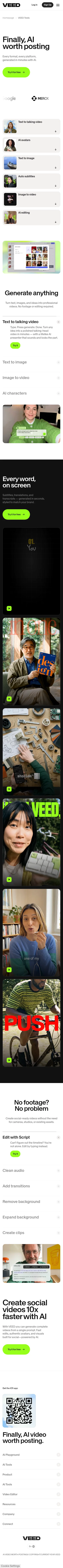 veed.io/ai on mobile