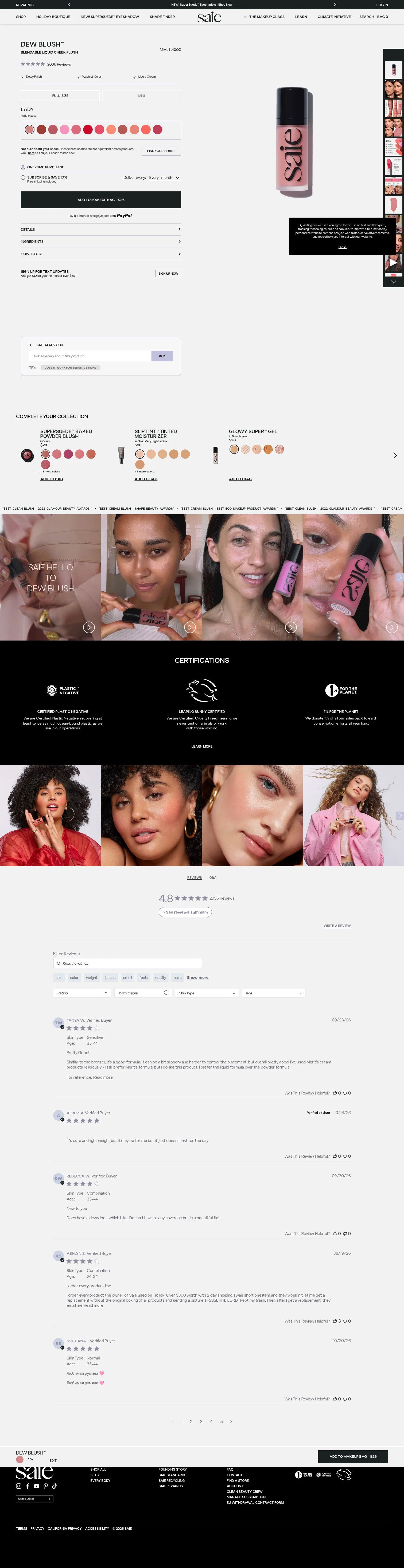 saiehello.com/products/dew-blush on desktop