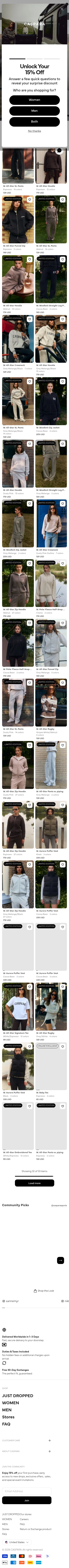 casparasports.com/collections/women-the-transition-edit on mobile, full screenshot