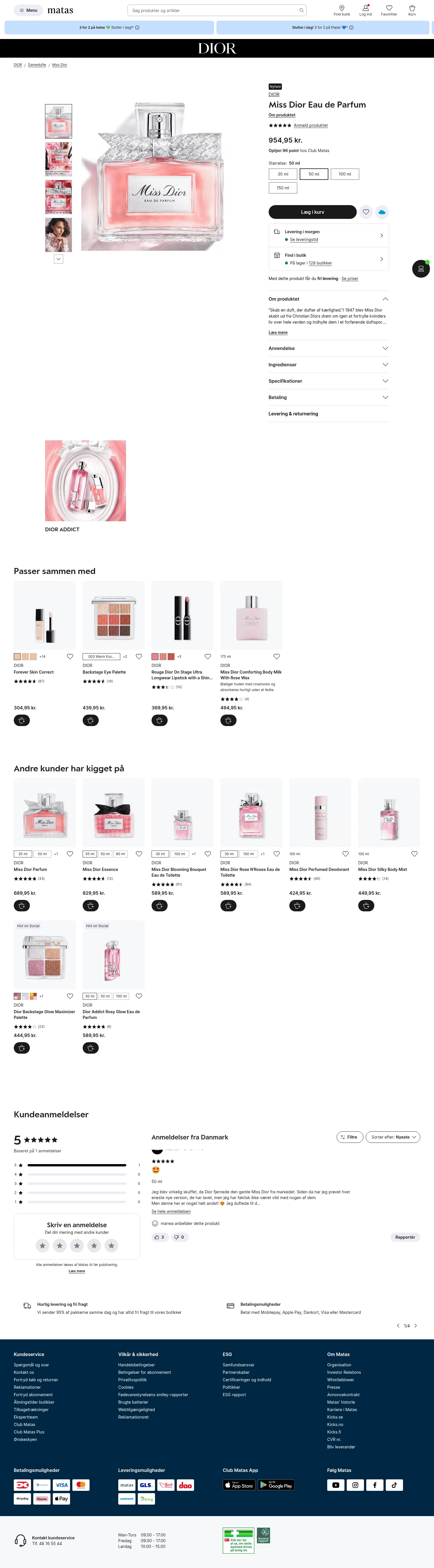 matas.dk/dior-miss-dior-edp_10358049 on desktop, full screenshot