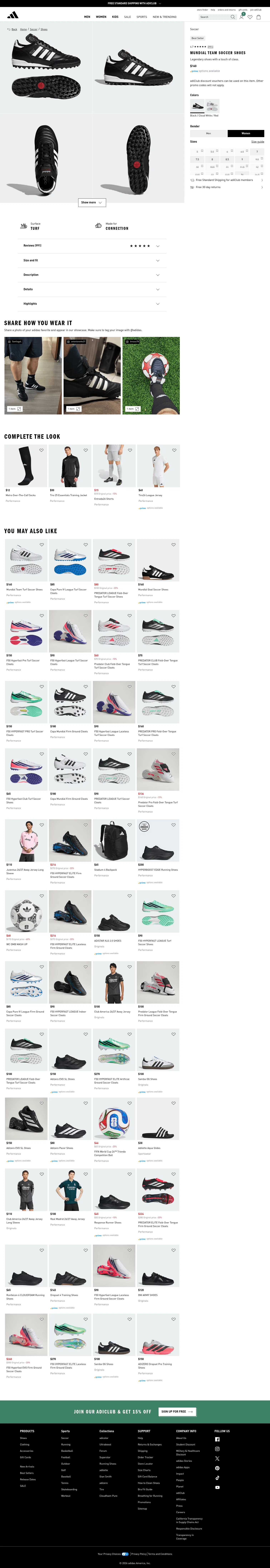 adidas.com/us/mundial-team-soccer-shoes/019228.html on desktop, full screenshot