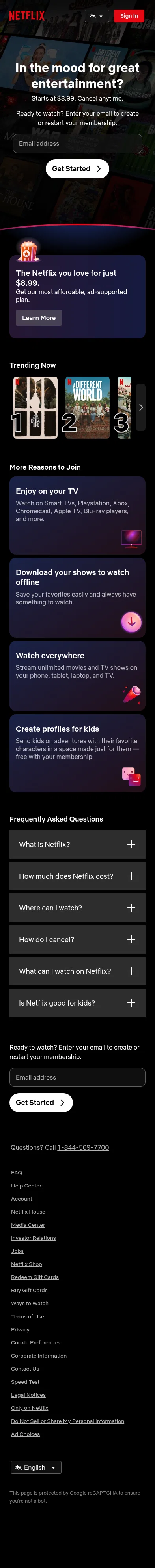netflix.com on mobile