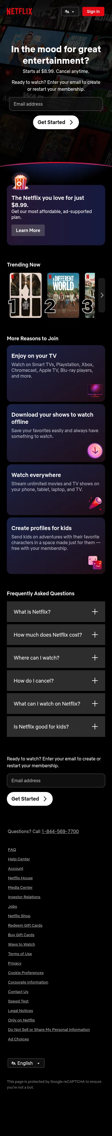 netflix.com on mobile, full screenshot