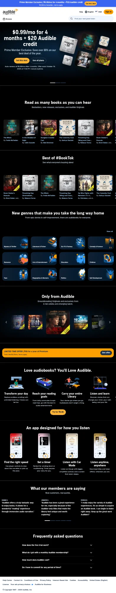 audible.com on mobile