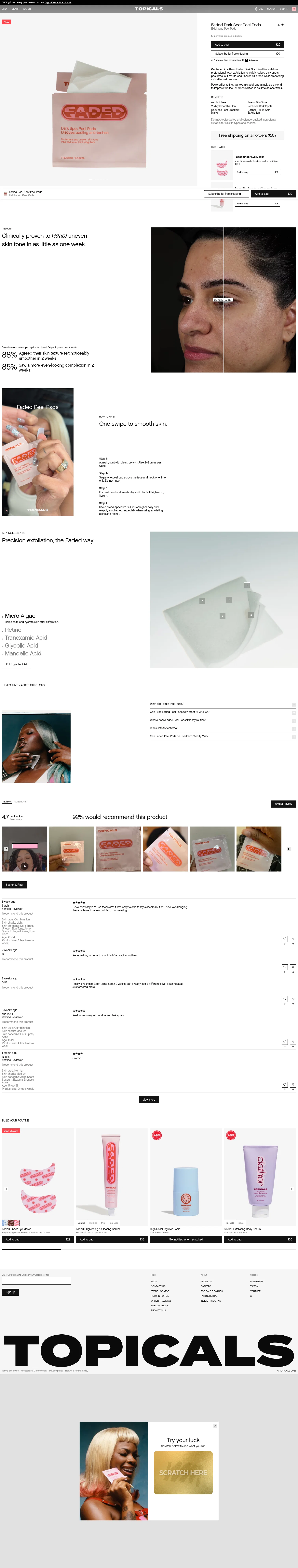 Topicals landing page