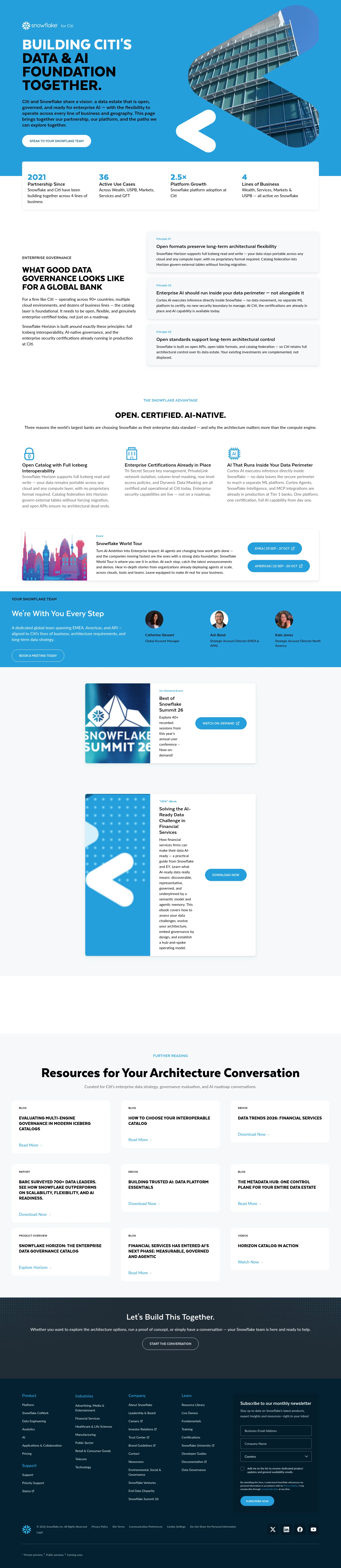 Snowflake landing page