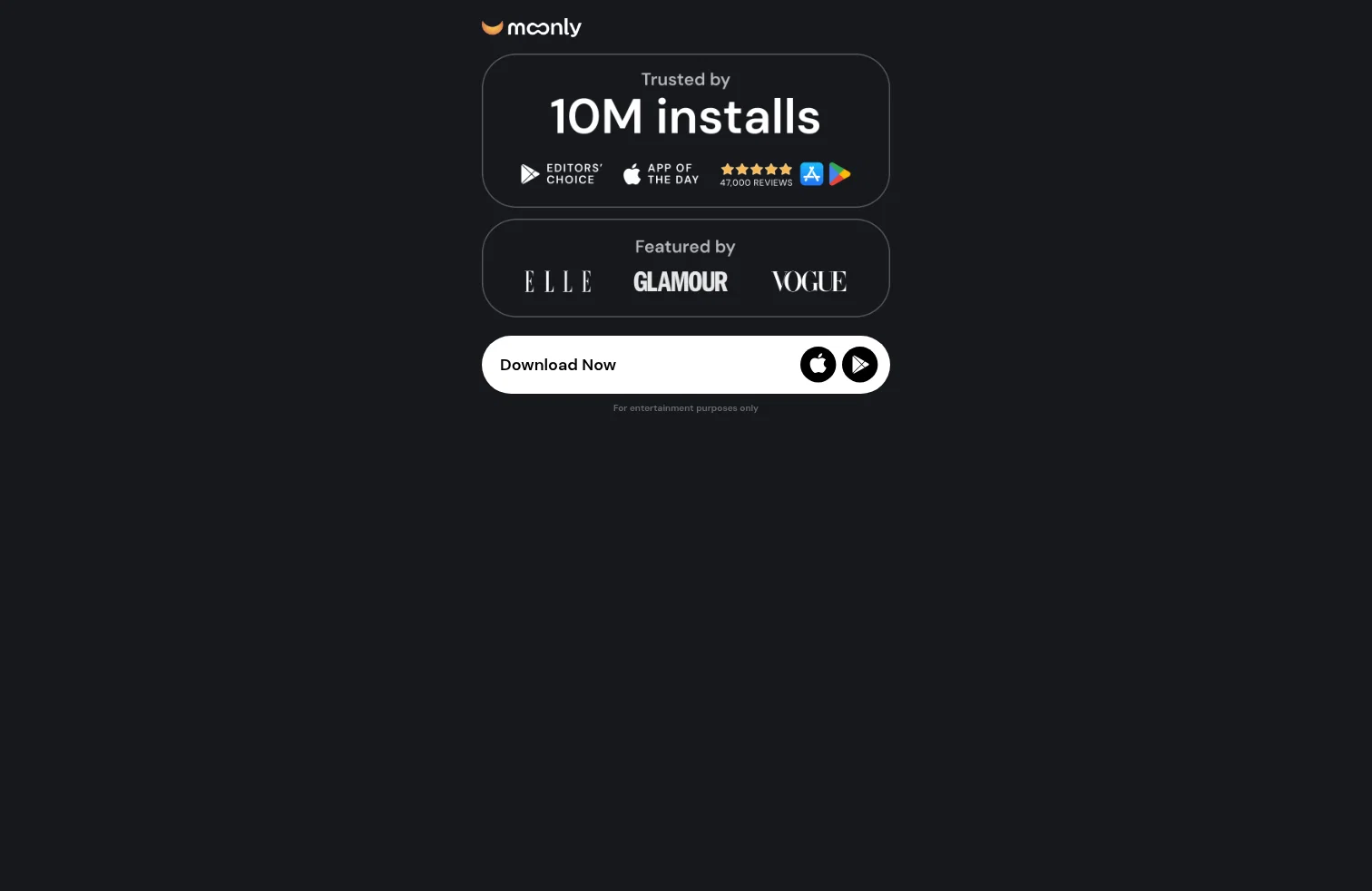 Moonly landing page