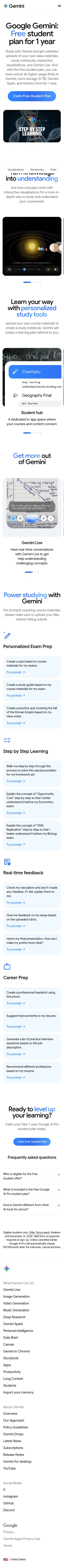 gemini.google/students on mobile