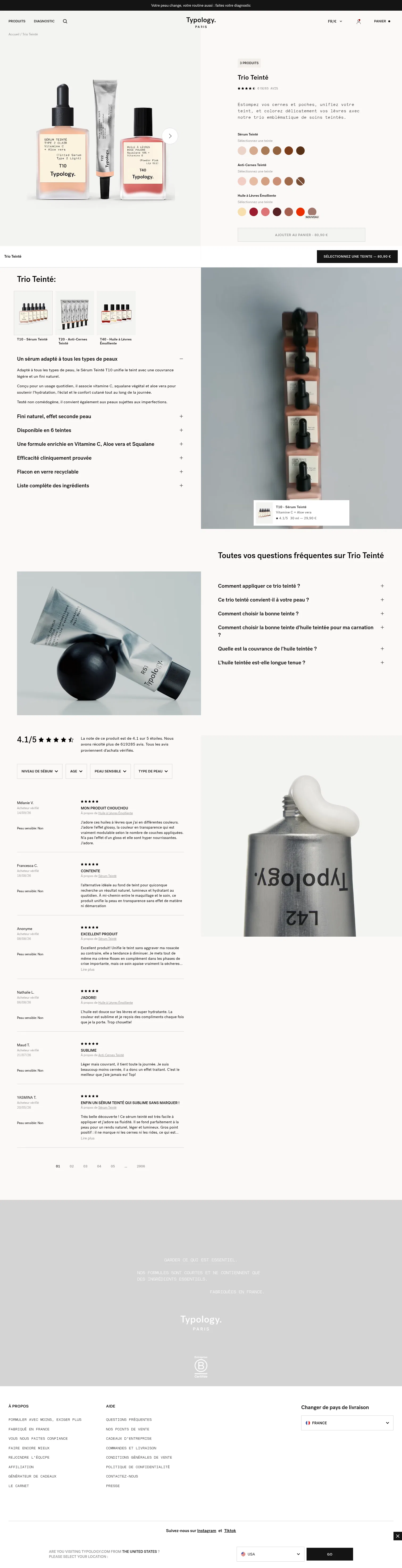 typology.com/products/trio-iconique-teinte on desktop, full screenshot
