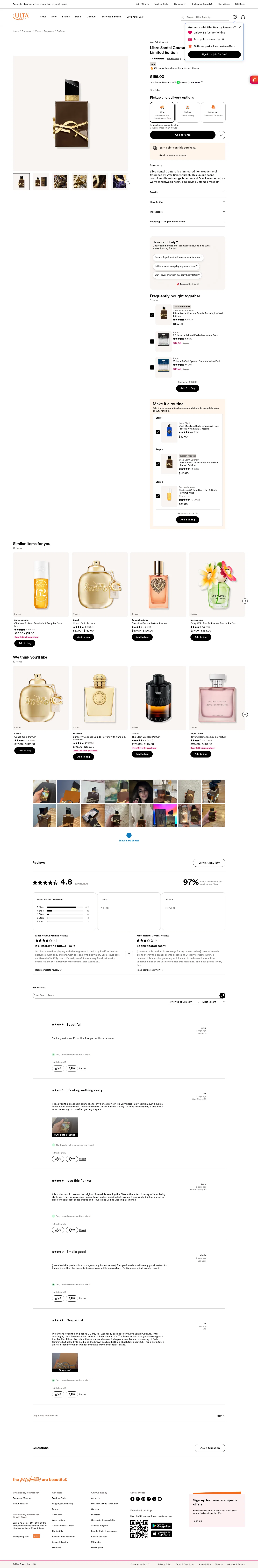 ulta.com/p/libre-santal-couture-eau-de-parfum-limited-edition-pimprod2061103 on desktop, full screenshot