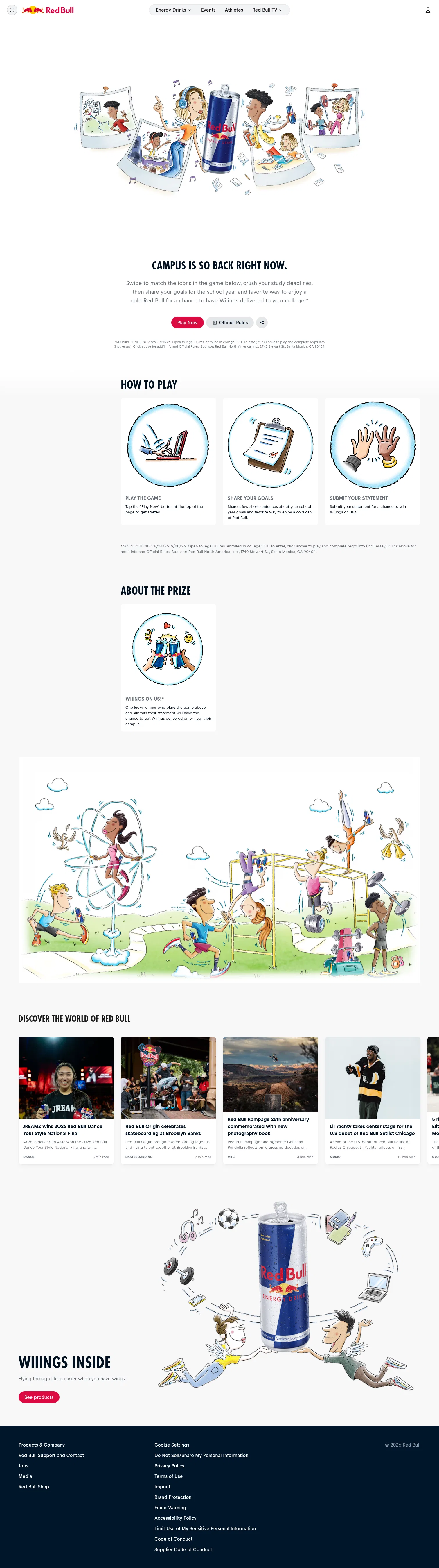redbull.com/us-en/cartoons/off-to-college on desktop, full screenshot