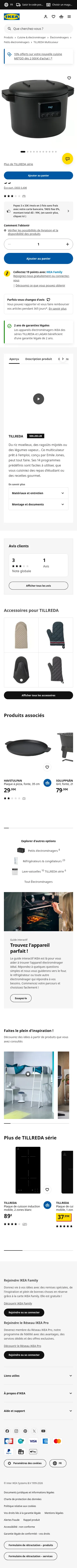 ikea.com/fr/fr/p/tillreda-multicuiseur-noir-50620328 on mobile, full screenshot