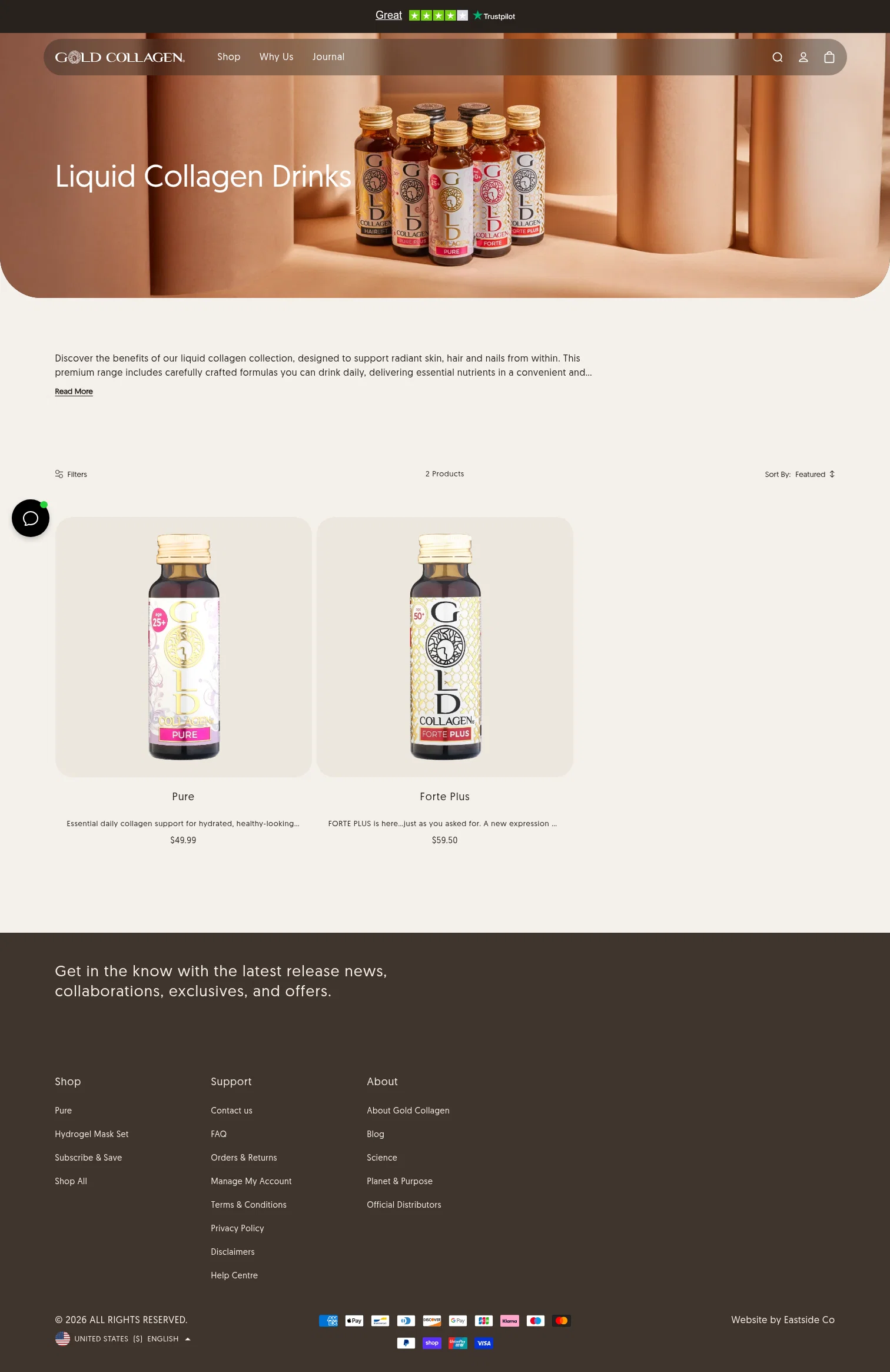 Gold Collagen landing page